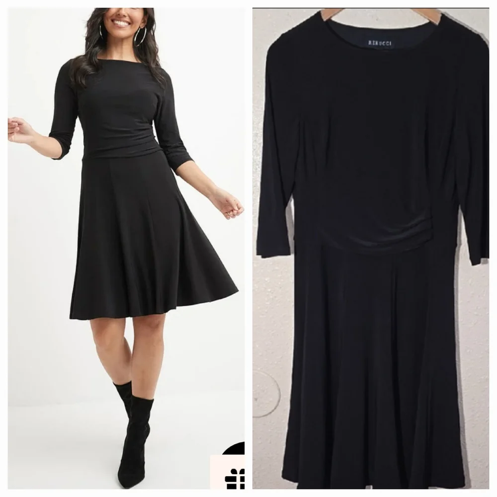 Rekucci Flared Black Women's Dress - Picture 1 of 8